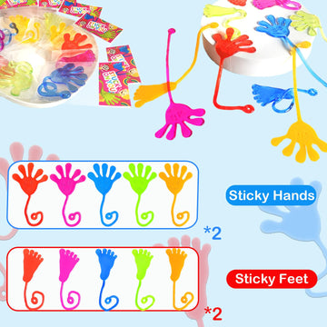 Leetous Sticky Hands & Feet Party Favors Supplies For Kids (20 Pcs), Halloween Birthday Pinata Goodie Bag Stuffers Fillers For T
