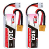 GAONENG 2Packs GNB 2S 300mAh LiPo 7.6v LiHV XT30 80C for 3'' 90-130mm Toothpick FPV Drone