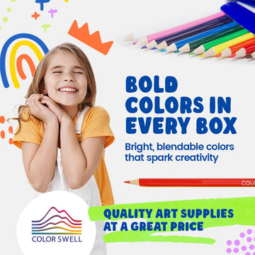Color Swell Bulk Colored Pencils - 30 Sets, 360 Pre-Sharpened Assorted Vibrant Colors - Ideal for Kids, Teachers, and Classroom
