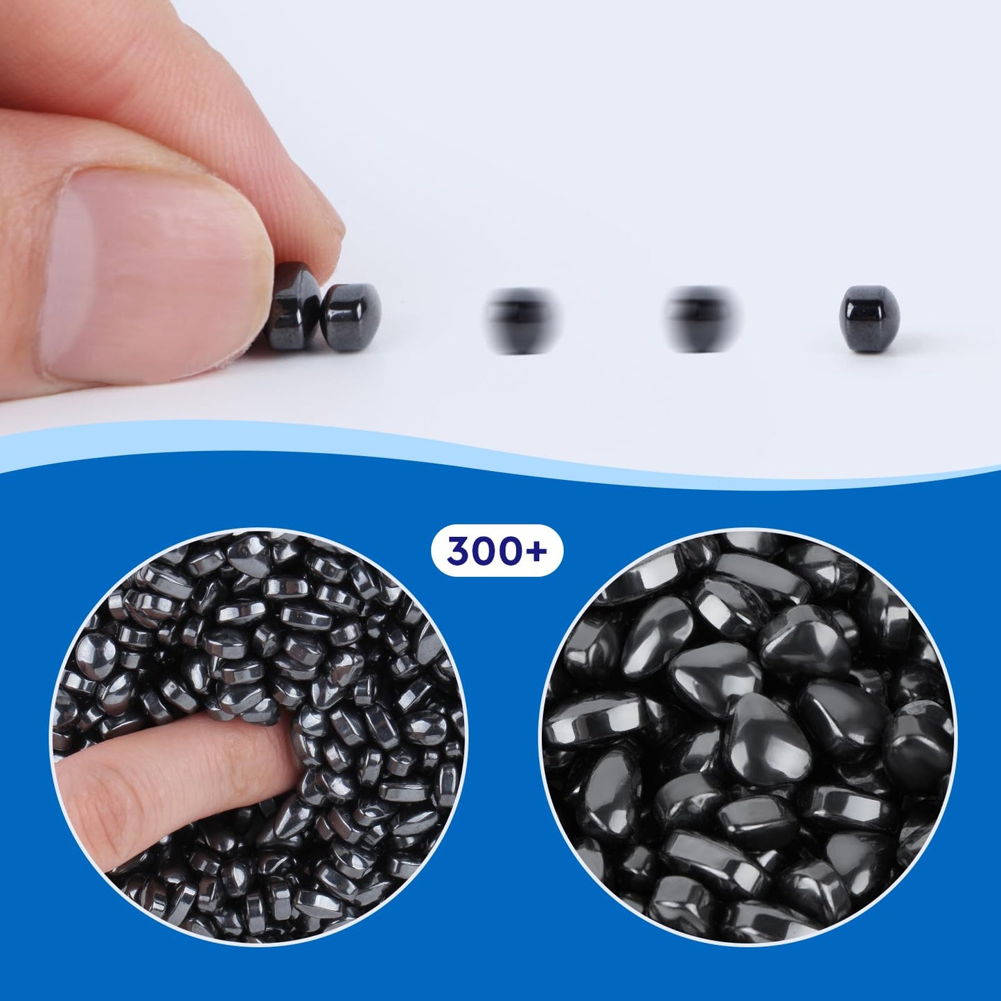 Dyrdm 300+ Original Ferrite Putty Black, Fidget Toy Ferrite Stones For Stress Relief, Sensory Toy For Adults & Teens 14+, Holida