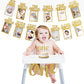 1St Birthday Baby Photo Banner For Newborn To 12 Months, With High Chair Banner, Monthly Milestone Photograph Bunting Garland Fi