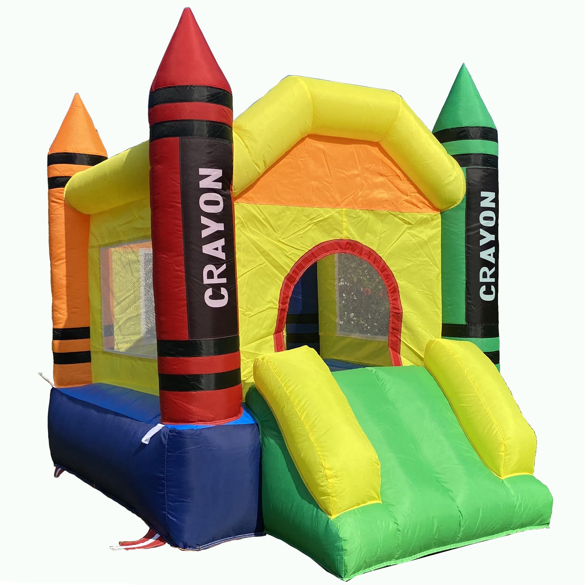 Dvreugde Outdoor & Indoor Mini Inflatable Bounce House with Blower Toddler Castle Kids Bouncy House with Slide, air Blower, Carr