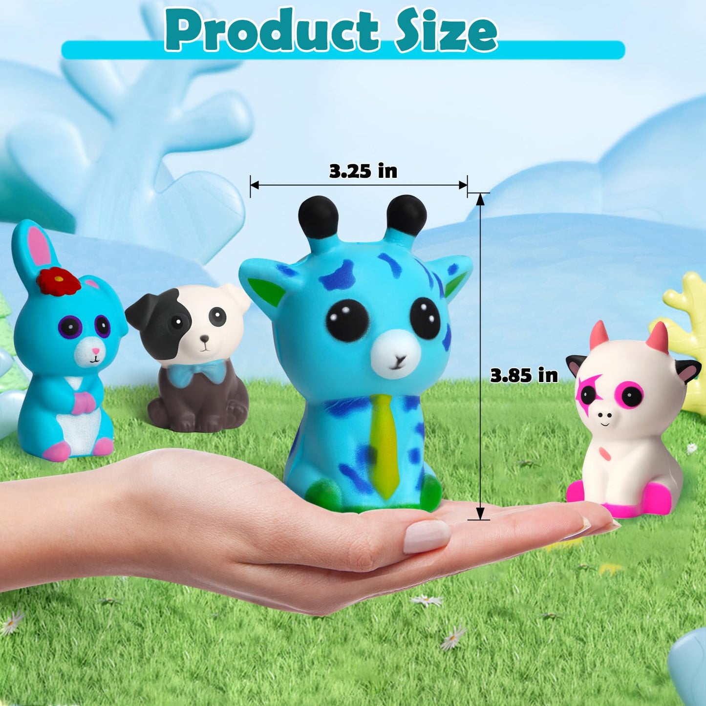 Pokonboy Jumbo Squishies Slow Rising, 8 Pack Animal Squishy Toys Cream Scented Squishies Pack Stress Relief Super Soft Squeeze Kawaii Cute Squishy Slow Rising For Kids