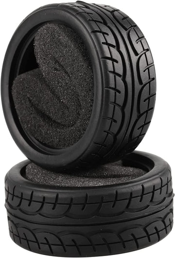 Shaluoman 8pcs 1/10 on Road Soft Tires Tyres Fit for RC 1:10 Touring On Road Car Wheels Rim Black