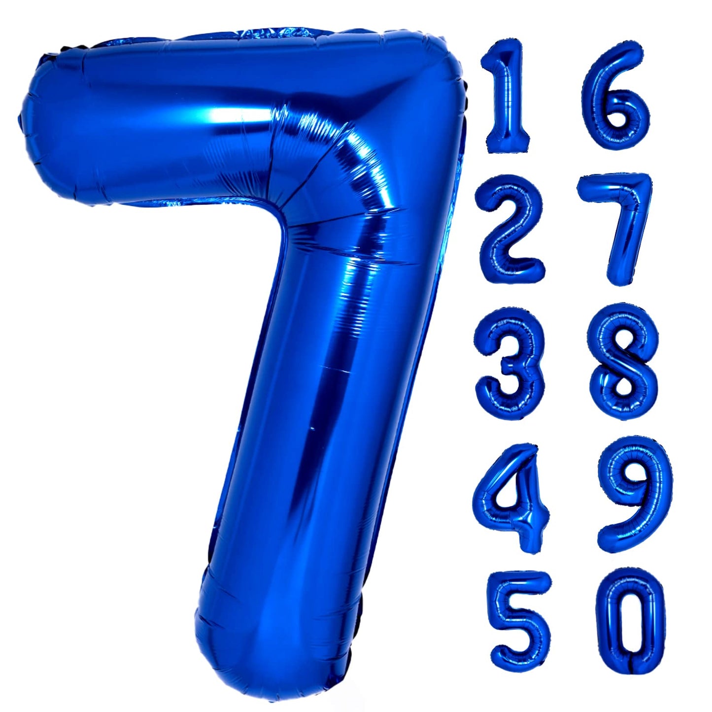 40 Inch Giant Navy Blue Number 7 Balloon, Helium Mylar Foil Number Balloons For Birthday Party, 7Th Birthday Decorations For Kid