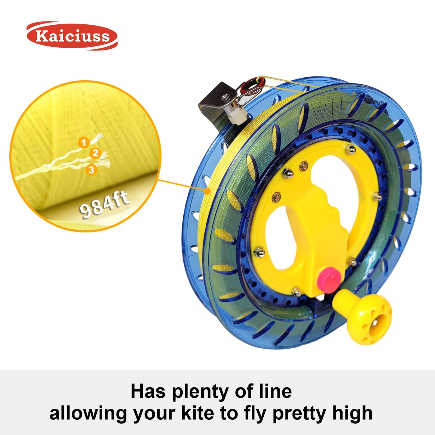 Kaiciuss 8.7 Inch Kite Reel Winder With Line, Kite String Reel For Kids & Adults, Easy To Use Kite String And Spool, It Comes With 1200 Ft Durable Kite Thread And Connector.