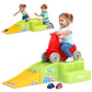 Simplay3 Deluxe Race And Ride Kids Downhill Roller Coaster And Racetrack With Cars, Indoor-Outdoor Ride-On Toy, Includes Two Toy Race Cars And Amusement Park Decals, Ages 2-5 Years, Made In The Usa