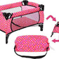 Fash N Kolor Doll Pack N Play Crib Polka Dot Design Fits Up To 18'' Dolls (Pink Polkadot)