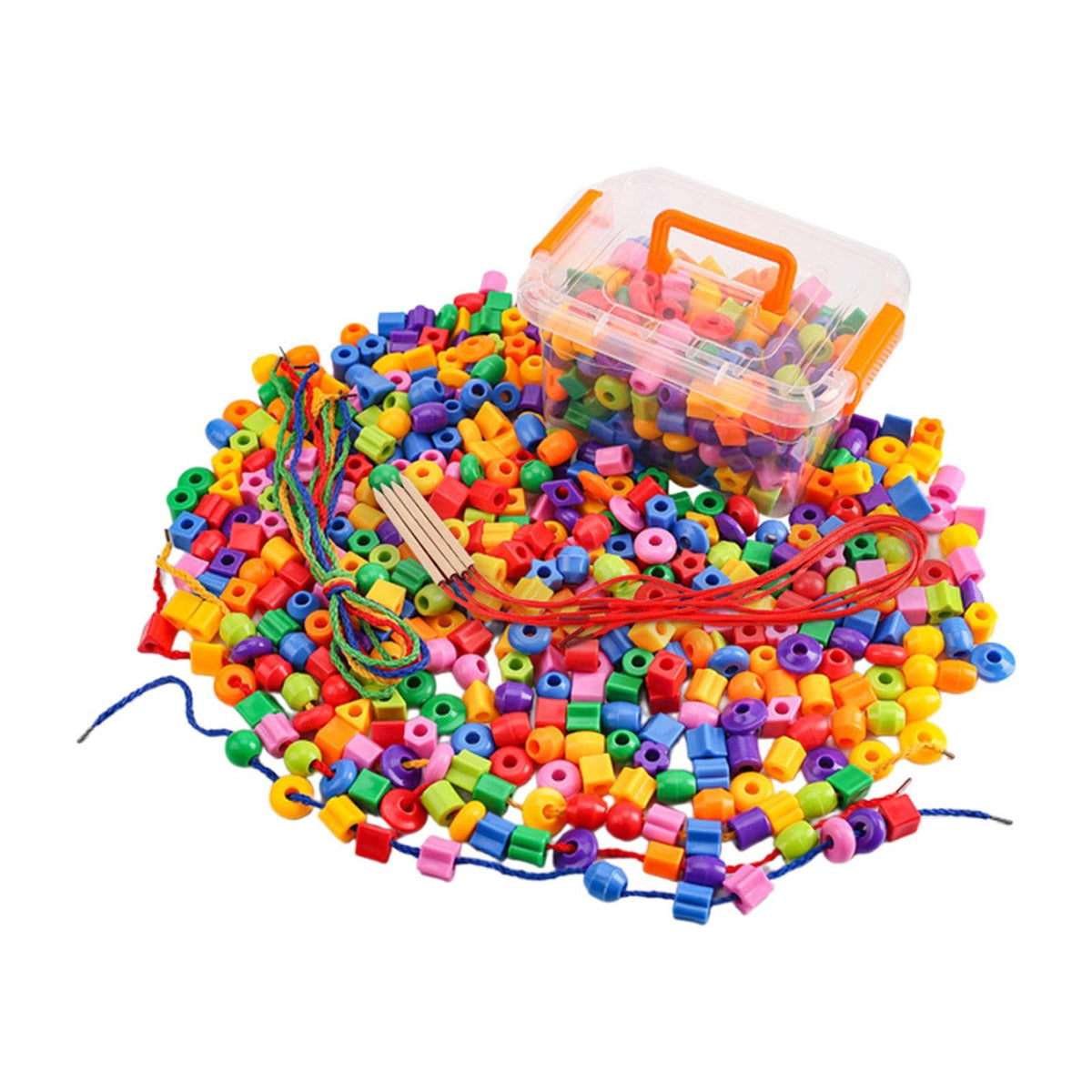 Calandis Lacing Beads Set Pattern Block Fine Motor Skills Toy For Ages 3 4 5 Year Old 160 Beads | Toys For Baby