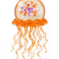 CartHome Squishy Toy, Orange Jellyfish Decorative Piece, Soft Toy for Desk Decor, Octopus Toy for Sensory Play,