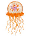 CartHome Squishy Toy, Orange Jellyfish Decorative Piece, Soft Toy for Desk Decor, Octopus Toy for Sensory Play,
