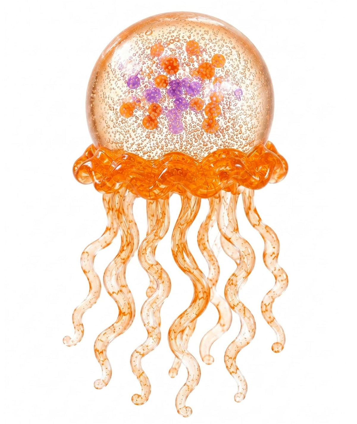 CartHome Squishy Toy, Orange Jellyfish Decorative Piece, Soft Toy for Desk Decor, Octopus Toy for Sensory Play,