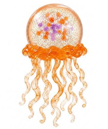 CartHome Squishy Toy, Orange Jellyfish Decorative Piece, Soft Toy for Desk Decor, Octopus Toy for Sensory Play,