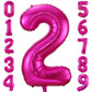 2 Balloon Number Hot Pink 2 Birthday Balloon 40 Inch Foil Mylar Large 2 Balloon Numbers For Birthday Party Anniversary Festival