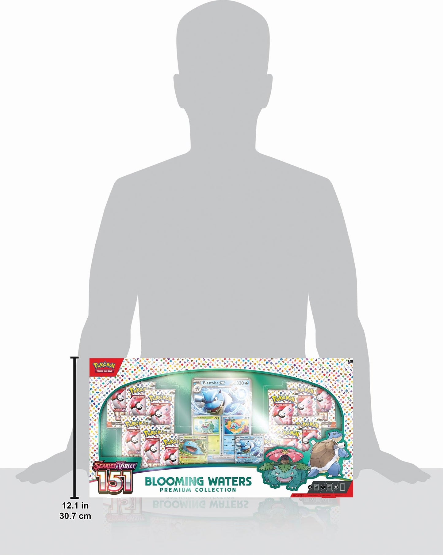 Pokémon TCG Blooming Waters 151 Premium Collection - 12 Packs, Multi Color, Model 10-10124-103, Made of Paper