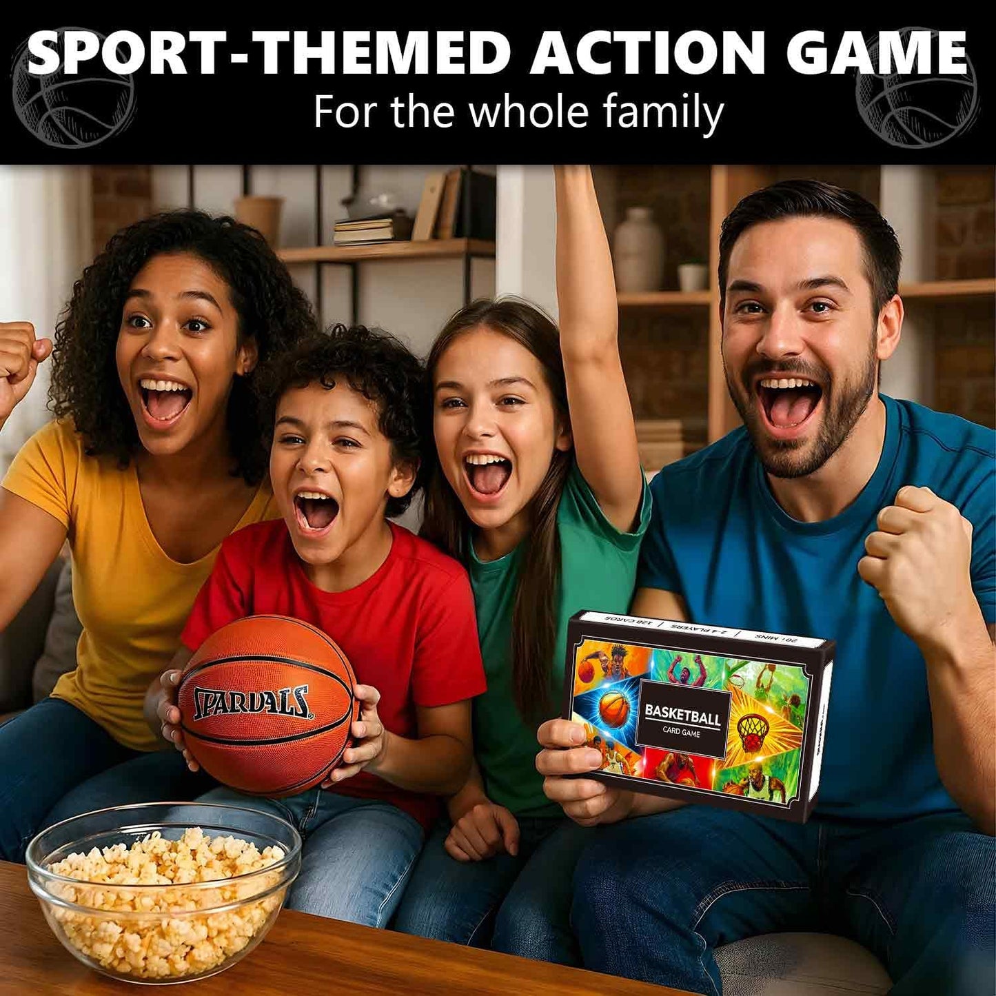 Quokka Basketball Fast-Paced Card Game For Kids & Adults - 128 Cards & Easy Rules - Quick & Fun Matching Game - 2-8 Players - Ag