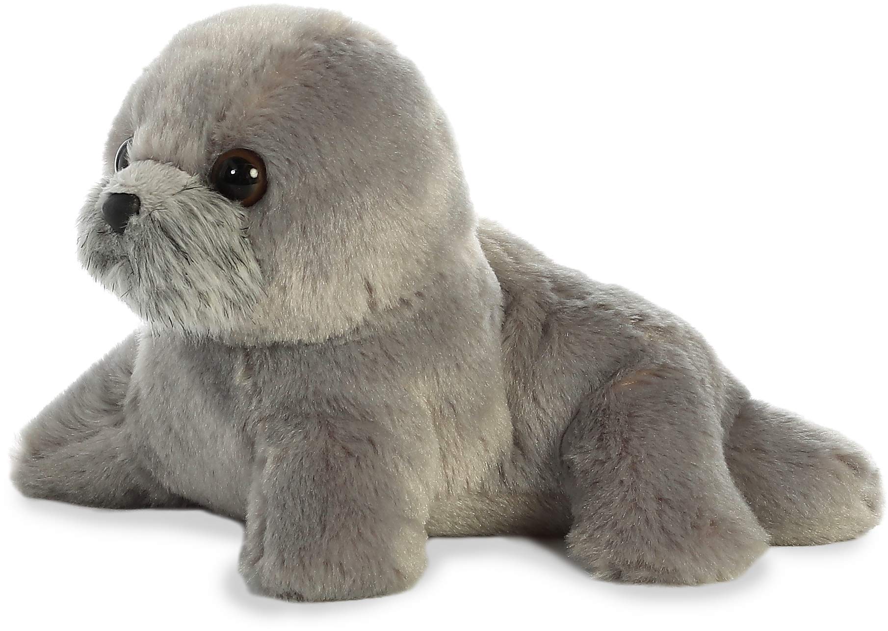 Aurora® Adorable Mini Flopsie™ Harpo Seal Stuffed Animal - Playful Ease - Timeless Companions - Gray 8 Inches