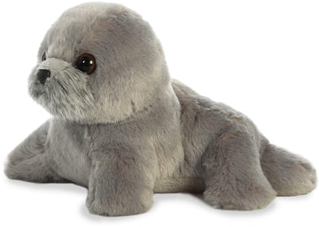 Aurora® Adorable Mini Flopsie™ Harpo Seal Stuffed Animal - Playful Ease - Timeless Companions - Gray 8 Inches
