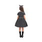 Rabtero 1950S Black And White Polka Dot Dress Costume For Girls 7-8 Years, Large - Halloween Outfit With Headband, Glasses And S