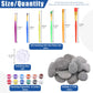 Glarks 34Pcs Rock Painting Kit, Including 15Pcs 2-3 Flat Painting Stones River Rocks, 12 Colors Non-Toxic Washable Paint, 6Pcs P