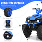 Costzon Kids Atv, 12V Battery Powered Electric Vehicle W/Led Lights, High & Low Speed, Horn, Music, Usb, Treaded Tires, Ride On Car 4 Wheeler Quad For Boys & Girls Gift, Ride On Atv (Blue)