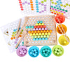 Qzmtoy Wooden Peg Board Beads Game, Learning Montessori Toys,Color Sorting Stacking Matching Toys For Toddlers, Counting Toy For Kids, Educational Games For Fine Motor Math, Gift For Girls And Boys