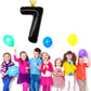 Gifloon Black Number 7 Balloon With Crown, Large Number Balloons 40 Inch, 7Th Birthday Party Decorations Supplies 7 Year Old Bir