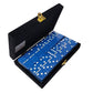 Marion Domino Double 6 Blue Jumbo Tournament Professional Size With Spinners In Elegant Black Velvet Case.