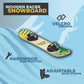 Slippery Racer Kids Hardwood Snowboard with hook and loop Binding in Various Sizes (90 CM-Yellow/Green)