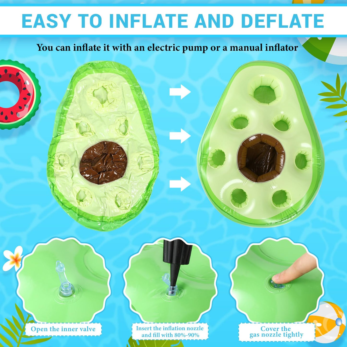 Filltouch Floating Drink Holder For Pool, Floating Cabana Bar, Hot Tub Drink Holder For Adults, Inflatable Pool Accessories(Avoc