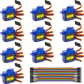 Hosyond 10 Pack Servo Motors SG90 9G Micro Servo for RC Robot Helicopter Airplane Boat Remote Control Toys, Servo for Arduino Pr