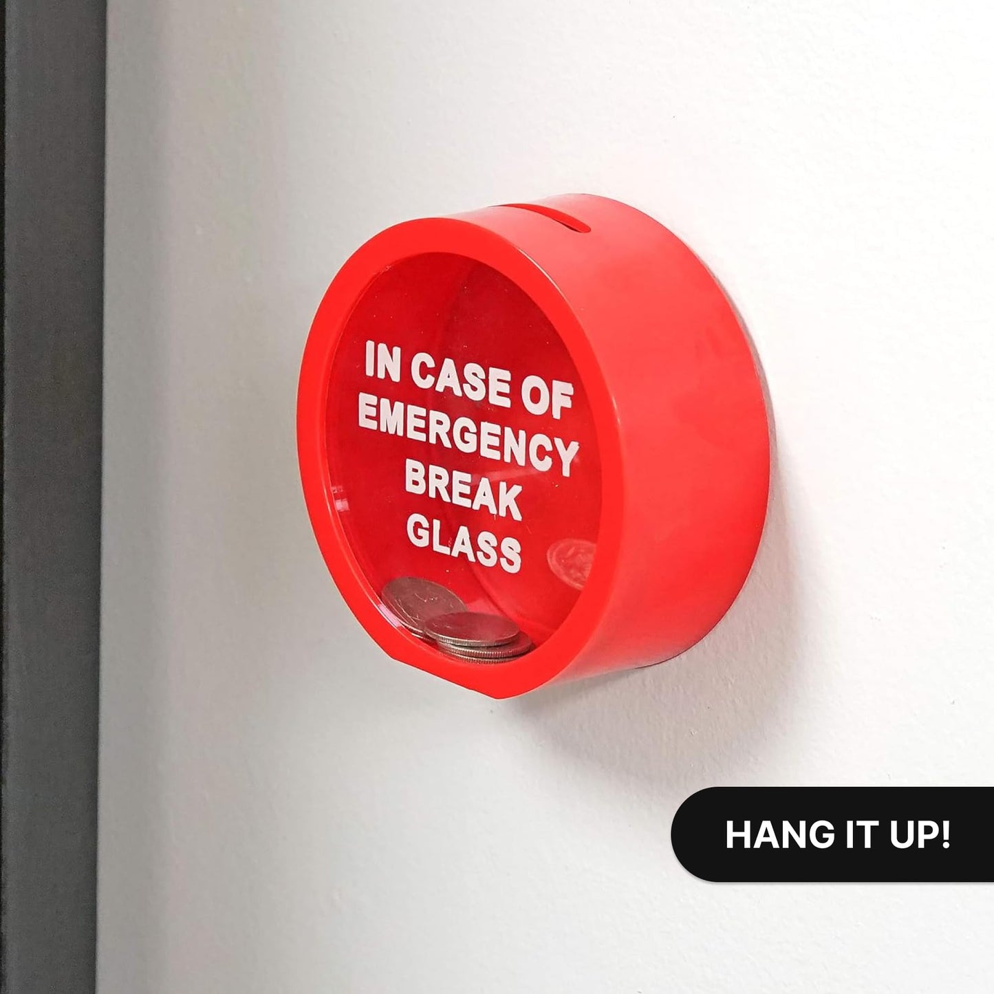 Fairly Odd Novelties Emergency Money Box Savings Bank In Case Of Emergency Break Glass Red, Fon-10111