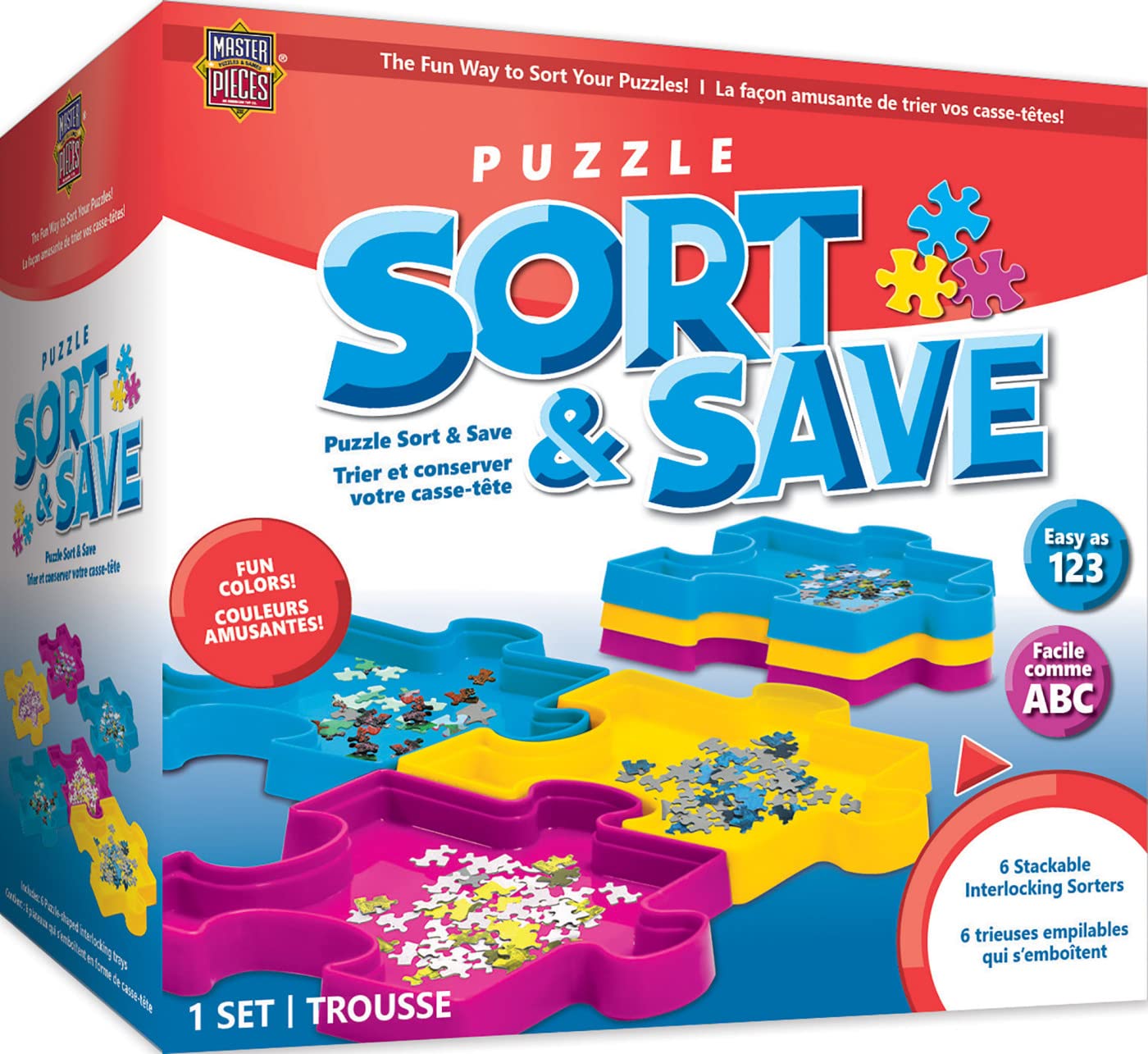 Masterpieces Sort & Save Stackable Jigsaw Puzzle Trays | Set Of 6