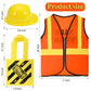Satinior 24 Pcs Construction Dress Up Supplies Kids Costume Including Tote Bag Vest Construction Hat For Kids Age 3-8(Yellow, Orange)