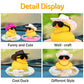 Wonuu Car Rubber Duck, Yellow Duck Decoration Dashboard With Sun Hat Swim Ring Necklace Sunglasses For Car Dashboard Decorations, Black Cowboy Hat-Transparent