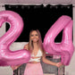 Pearlescent Pink 4 Balloon, Number Balloons 40 Inch, 4Th Birthday Decorations For Girls Four Large Numbers For Party Decor, Numb
