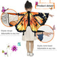 Irolehome Kids Butterfly-Wings Costume For Girls Fairy-Wings Toddler-Dress-Up Headband-Mask Butterfly Toys Party Favors Gifts
