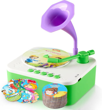 Ramnath Impex Kids Gramophone With 95 Cards, ChildrenS Phonograph Story Music Player Gift Boys Girls,Toddler Toys Early Childho
