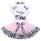 Cow Themed First Birthday Girl Outfit Moo Moo I   M One Romper Tutu Skirt Headband Cake Smash Photoshoot Toddler Baby Cows Print