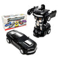 Transforming Toys Car - Robot Car Toy 2 In 1 Deformation Car- Friction Powered Car Truck Toys (Black)