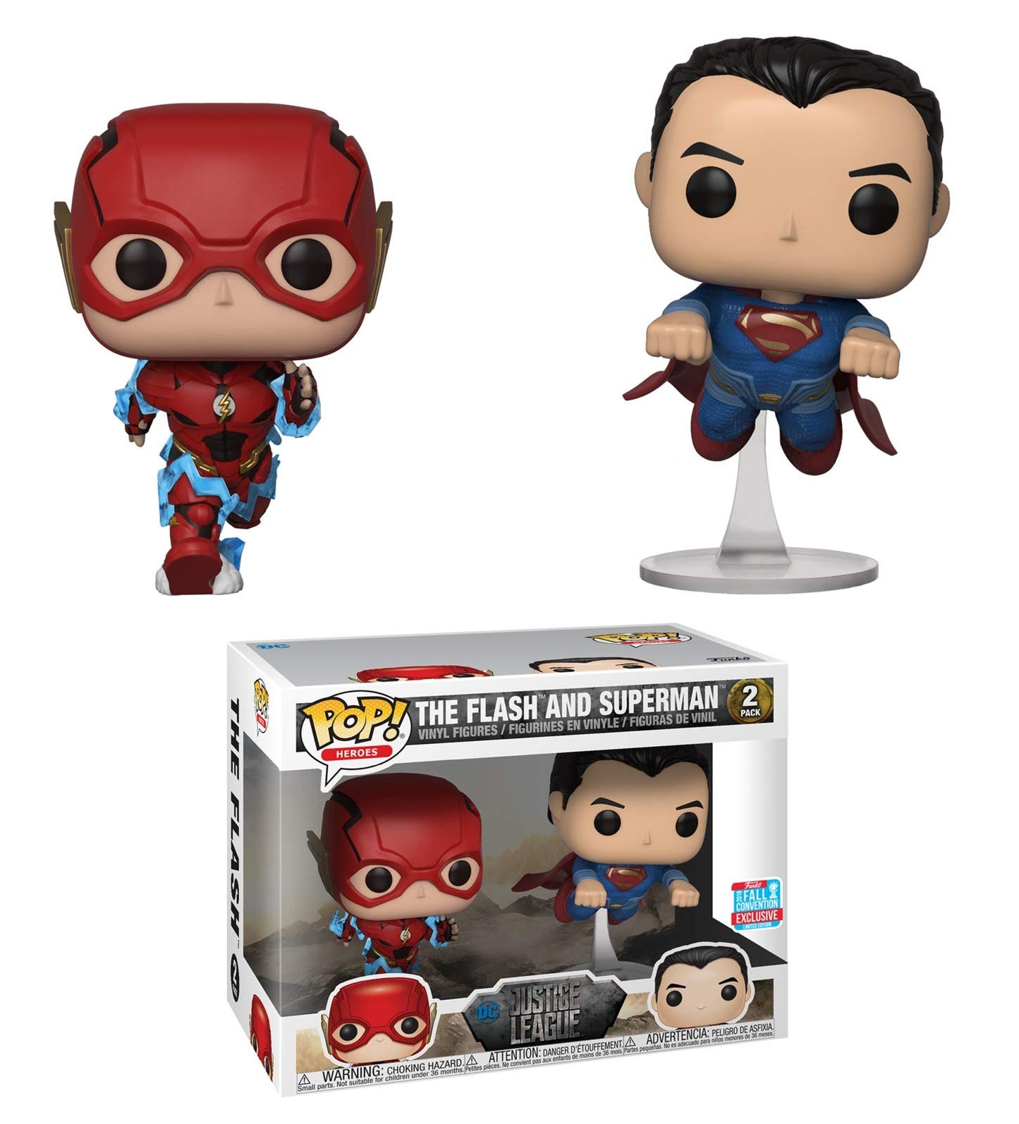 Funko Pop! Dc Justice League Flash And Superman Racing Fall Convention 2 Pack Exclusive Figure