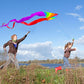 HENGDA KITE Colourful Triangle Kite with Two Tails for Kids Beginners and Adults Easy to Fly and Assemble Suitable for Outdoor A