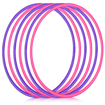 Halloscume 6 Pcs Exercise Hoop Detachable Fitness Rings Adjustable Plastic Toy Fitness Hoop Playground Toys Colored Circles For 
