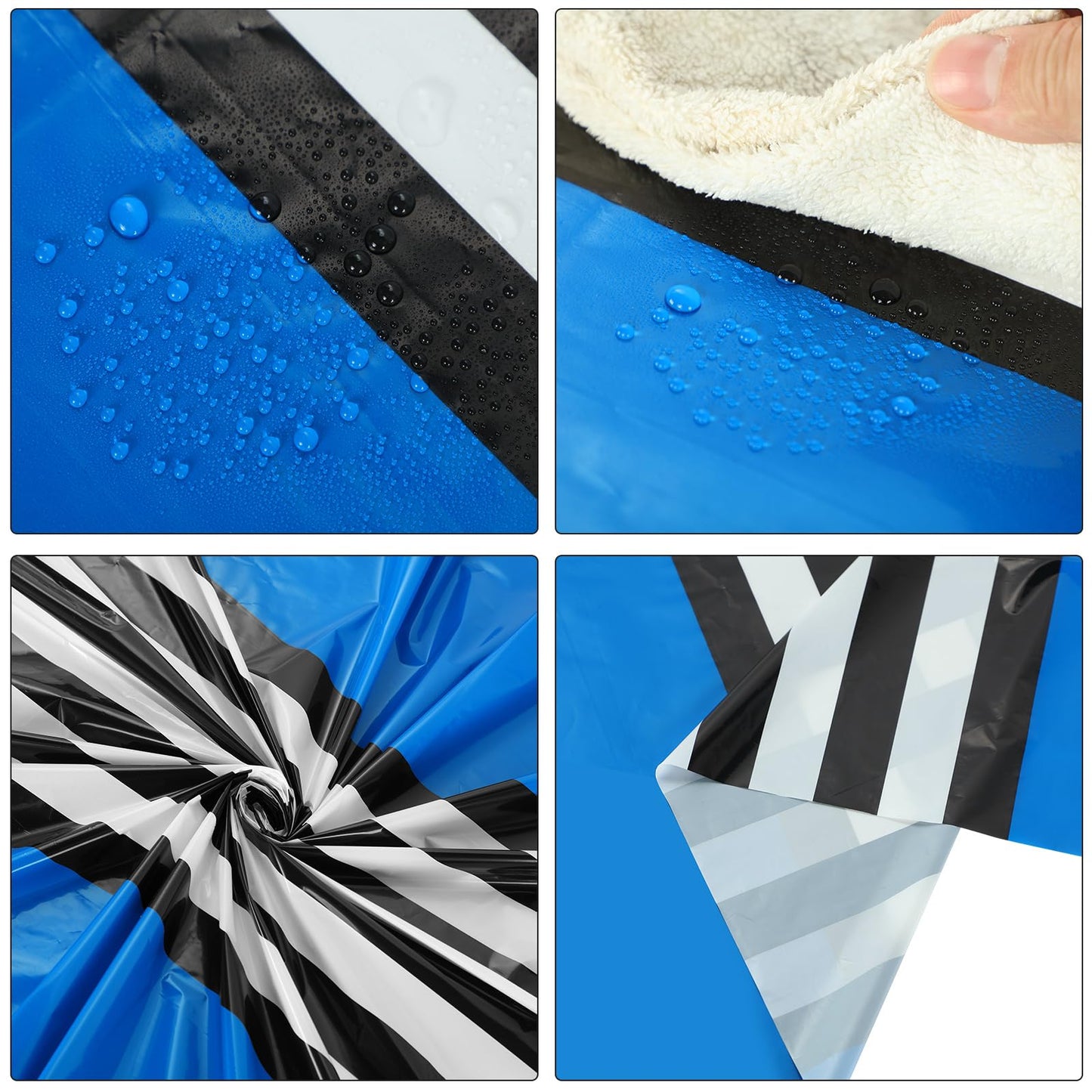 Oudain 6 Pcs Striped Tablecloth 108 x 54 Inch Disposable Plastic Table Cloth Waterproof Tablecloth Rectangle Table Cover for Bir