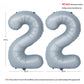 40 In Matte Gray Number Balloons Helium Foil Mylar Balloon Birthday Party Banquet Decoration 22