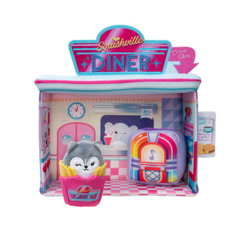 Squishville By Original Squishmallows Darling Diner Playset - Includes 2-Inch Heidi The Husky Plush, Jukebox, French Fries, And Diner Playscene - Toys For Kids