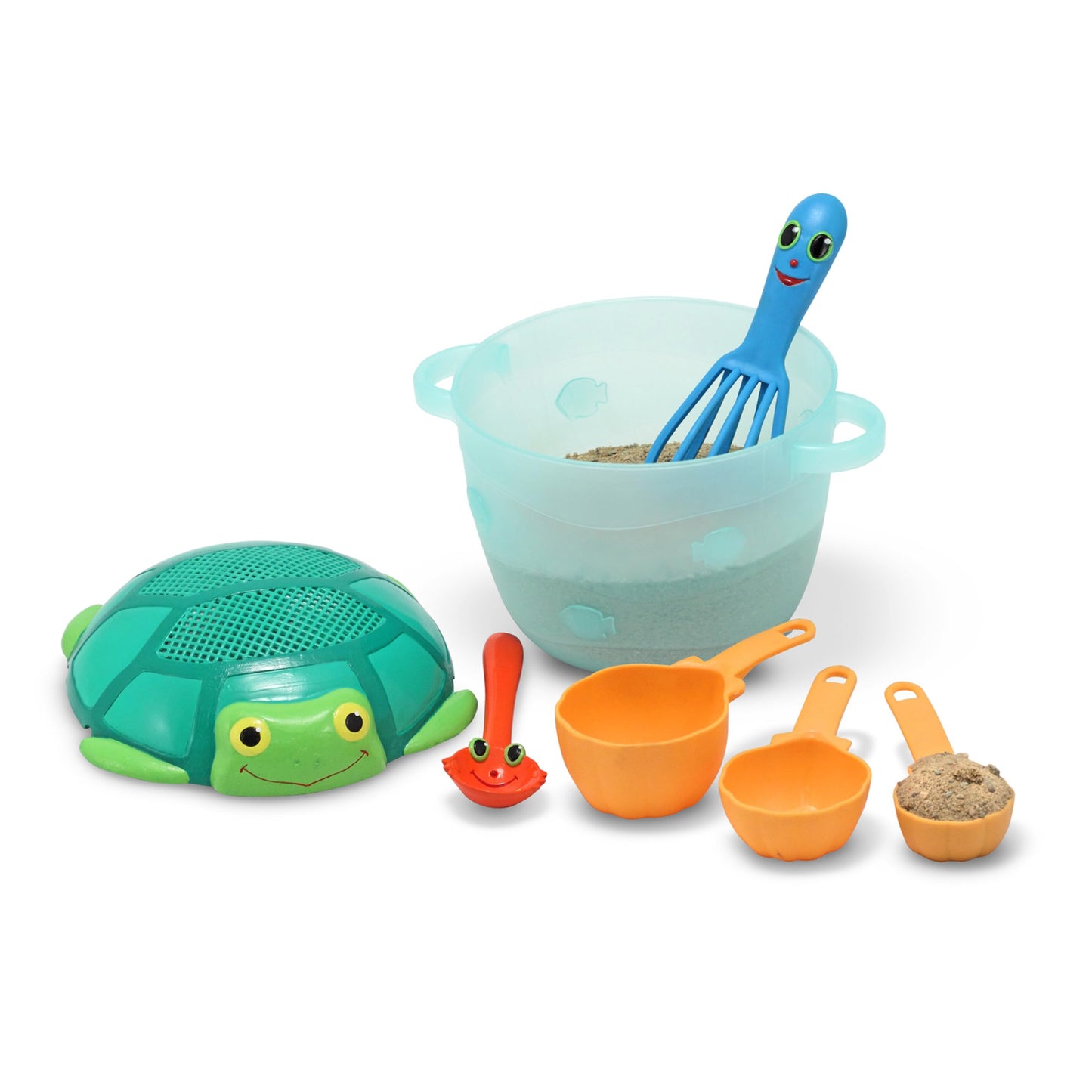 Melissa & Doug Sunny Patch Seaside Sidekicks Sand Baking Set, Outdoor Play Toy for Kids 3+, Plastic, White, Model 6432