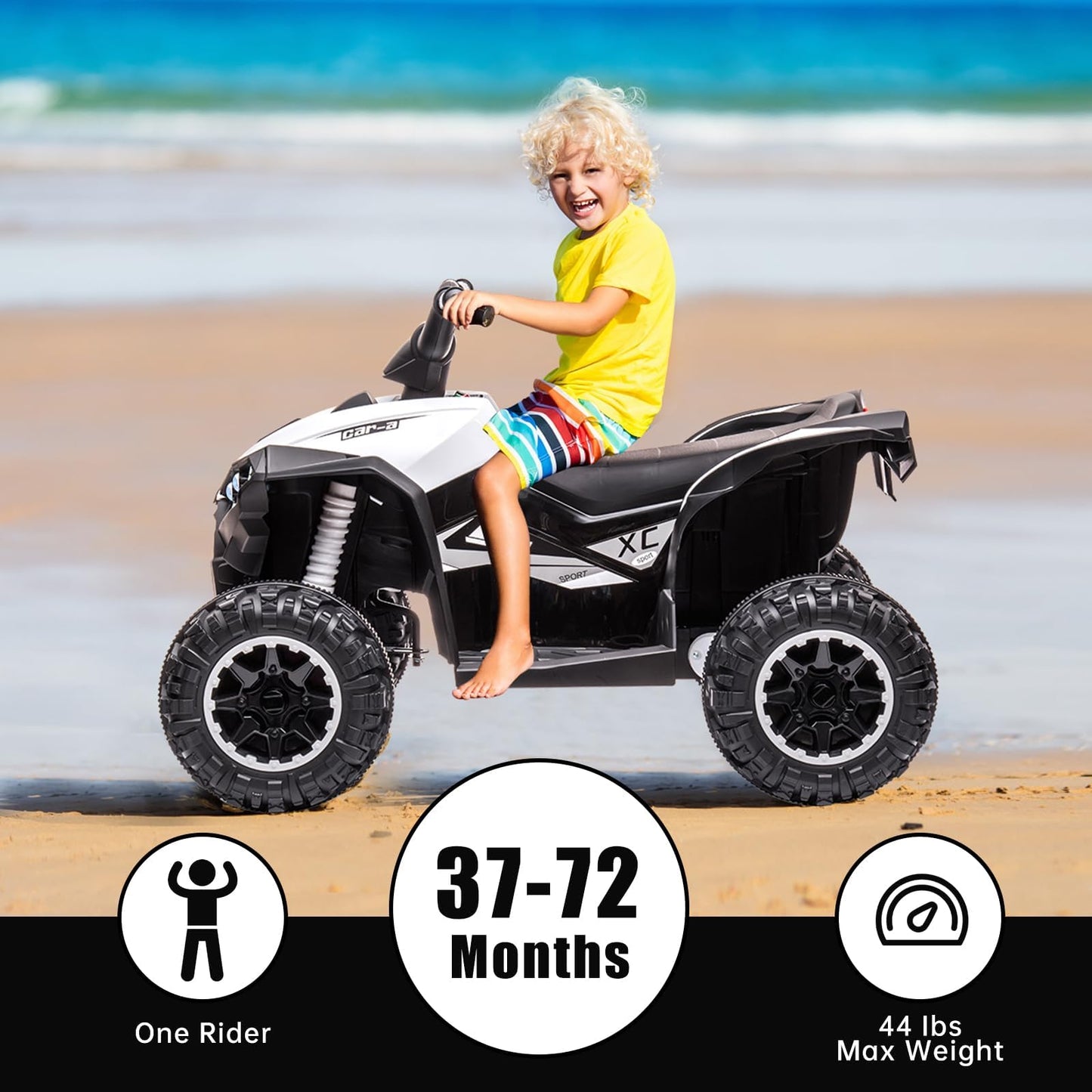 12V Kids Ride-On Electric Atv, 4 Wheel Dual Drive Kids Ride On Car With Parent Remote, High Low Speeds, Music, Battery Powered R