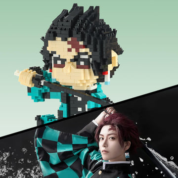 MACTANO Anime Demon Figure Building Set - 1187pcs Tanjiro Kamado, Plastic, H 7.08" x W 2.75" x L 2.75"