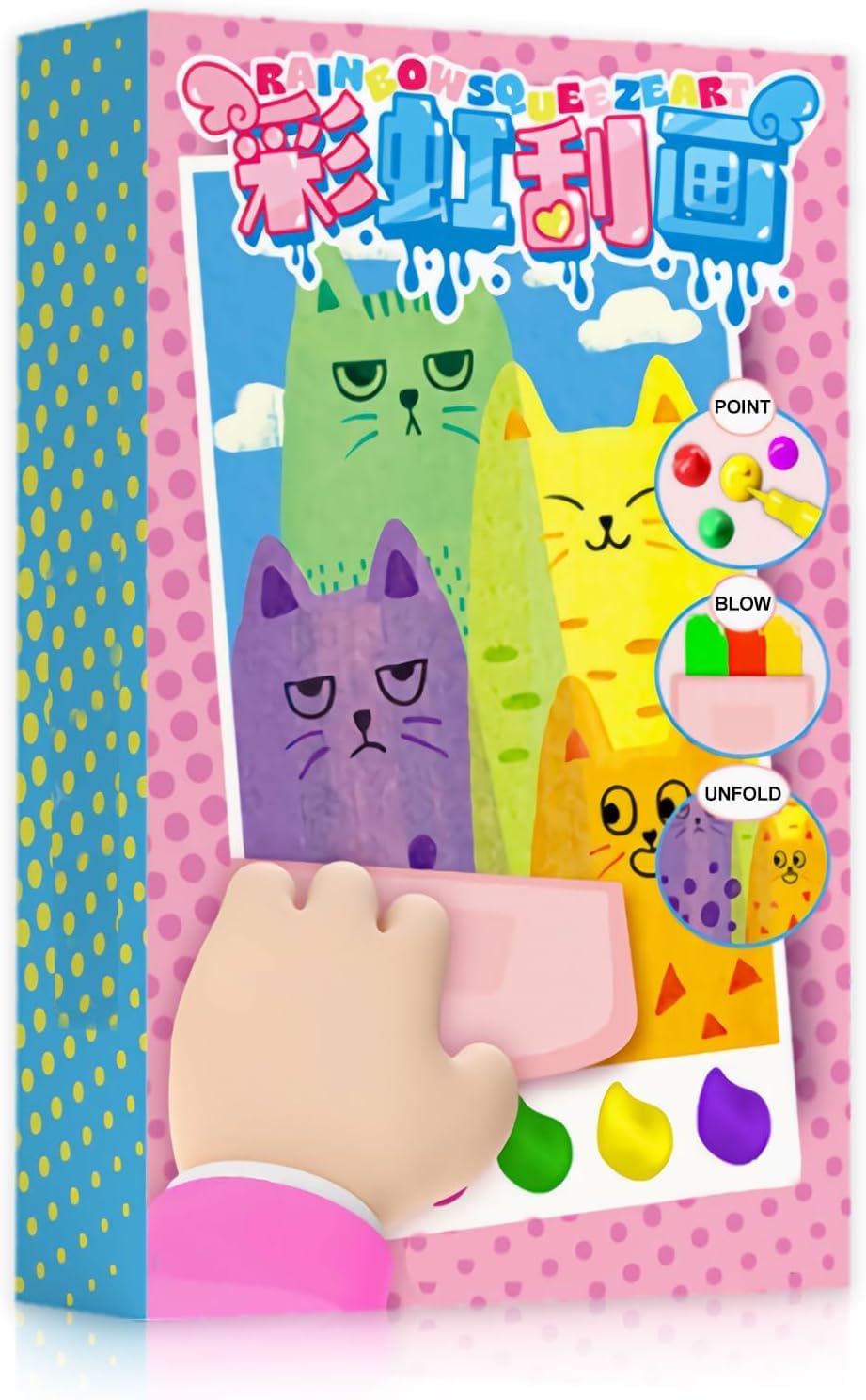 Swejos Rainbow Scratch Painting, Colorful Dot Art Set, Creative Scratch Drawing Kit, Includes Notebooks, Postcards for Artistic 